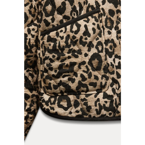 Zara Animal Print Puffer Jacket Size S - Picture 10 of 14
